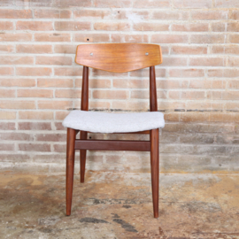 Vintage deense eettafel stoel grijs