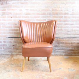 Vintage cocktail fauteuil cognac