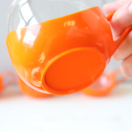 Vintage theeglazen jaren 70 oranje