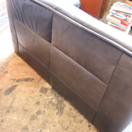 Vintage 80s bank donker grijs / zwart leer de Sede -stijl 