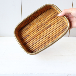 Vintage rotan mini dienblad