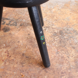 Vintage plantentafeltje zwart stippen patroon