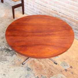 Vintage salontafel rond hout metaal mid-century