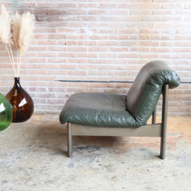 Vintage leolux jaren 70 groen leer