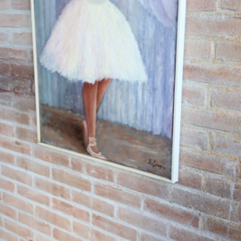 Vintage schilderij ballerina groot