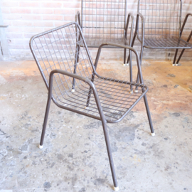 Vintage tuinstoelen bruin metaal