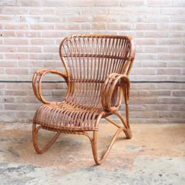 Vintage rotan fauteuil Rohe