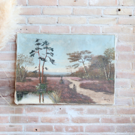 Oud schilderij heide