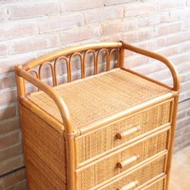 Vintage rotan ladekast