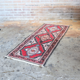 Vintage Perzische tapijt loper rood