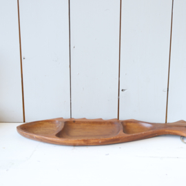 Vintage schaal hout vis