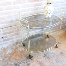Vintage bar cart trolley goud