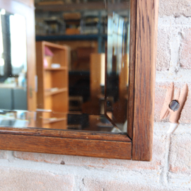 Vierkant houten spiegel vintage antiek