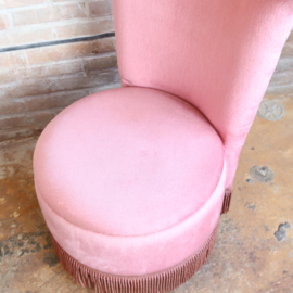 Vintage roze fauteuil velvet