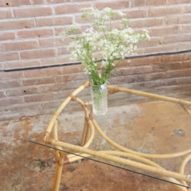 Vintage salontafel rotan glas