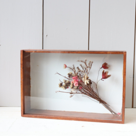 Vintage pronkkastje hout glas