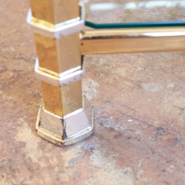 Vintage  salontafel goud glas
