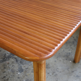Vintage eettafel rotan 70s ribbel