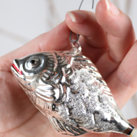 Vintage vis kerstbal ornament