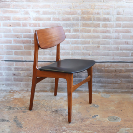 Vintage eettafel stoel skai zwart deens 