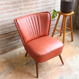 Vintage cocktail fauteuil roest rood
