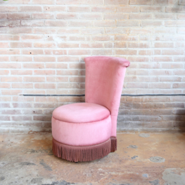 Vintage roze fauteuil velvet