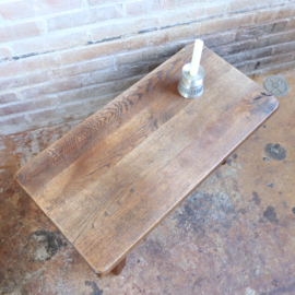 Vintage brutalist bijzettafel  salontafel eiken hout