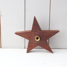 vintage kandelaar hout ster