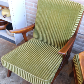 Set vintage fauteuils jaren 60 groen velours