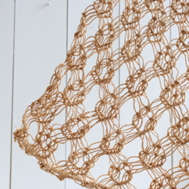 Vintage macrame tasje hout