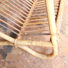 Vintage rotan salontafel glas tijdschriften