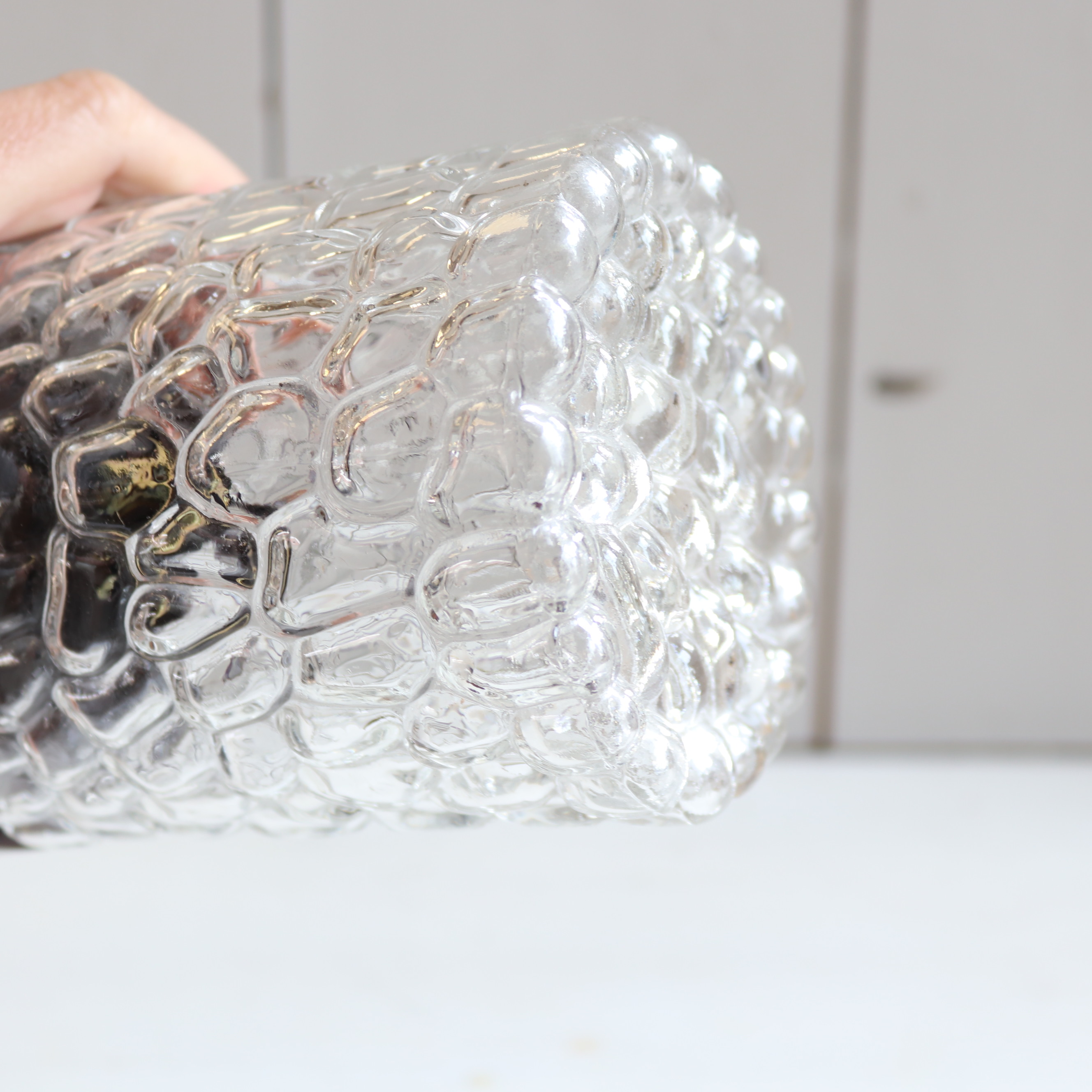 Vintage plafondlamp bubbel glas