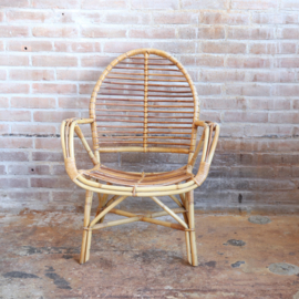 Vintage rotan fauteuil blad vorm