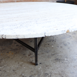 Vintage travertin salontafel GROOT rond