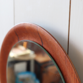 Vintage rond spiegeltje plywood