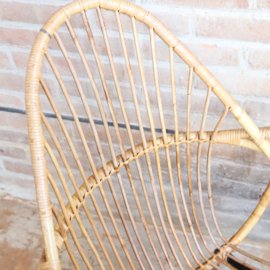 Vintage rotan stoel metaal