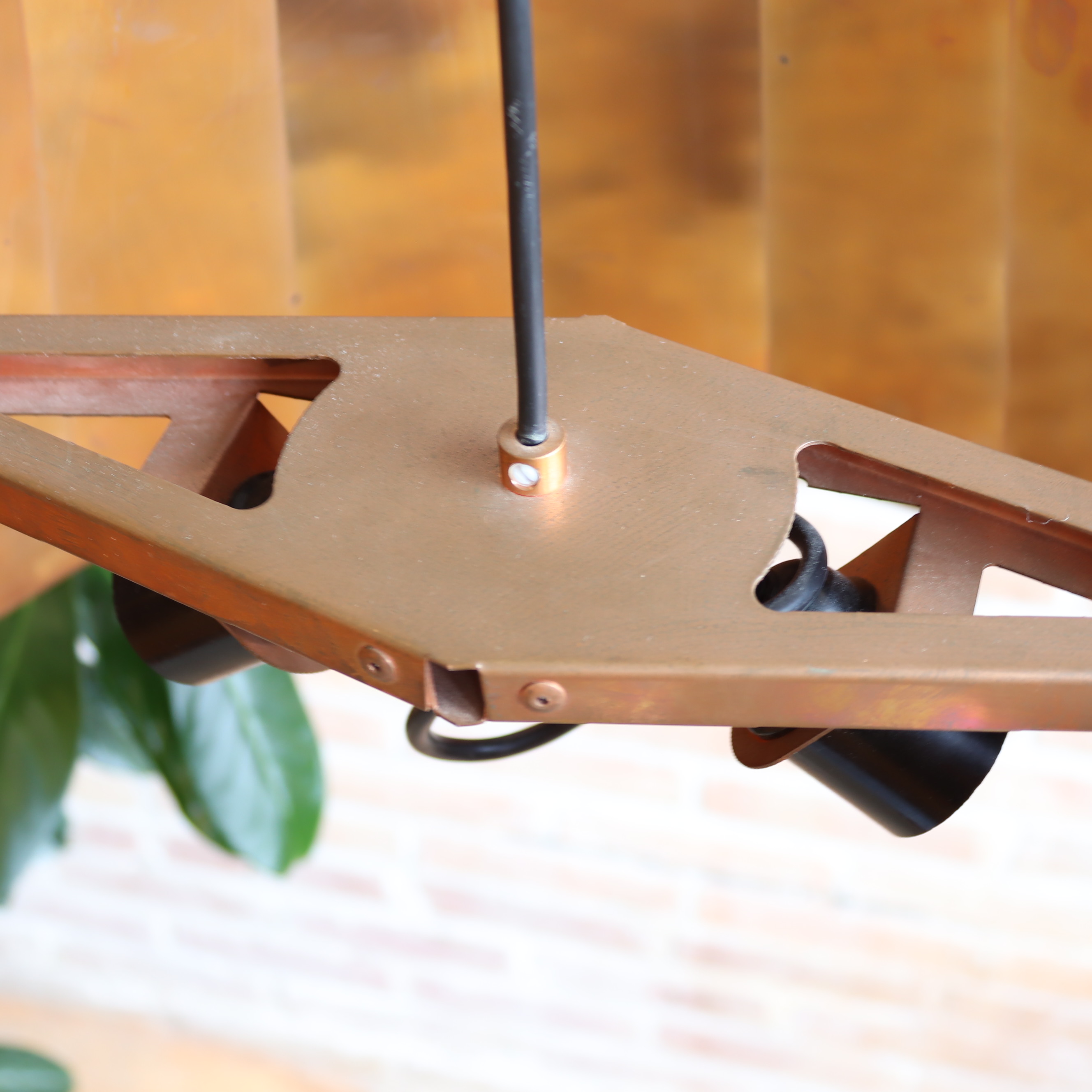 Design lamp Piet Hein Eek koper plisse hanglamp