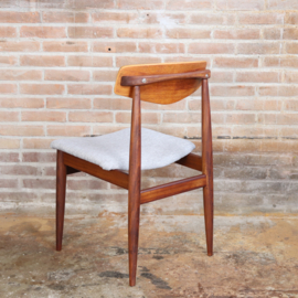 Vintage deense eettafel stoel grijs