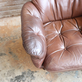 Vintage draaifauteuil bruin