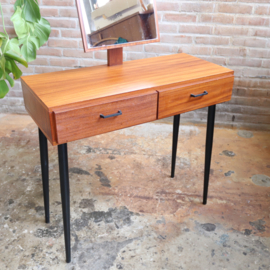 Vintage kaptafel teak wit jaren 70 zwart