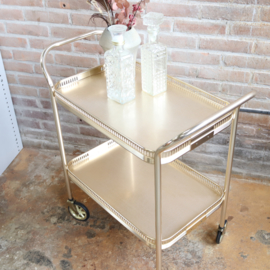 Vintage bar cart trolley goud