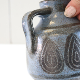 Vintage vaasje keramiek blauw Bronkhorst