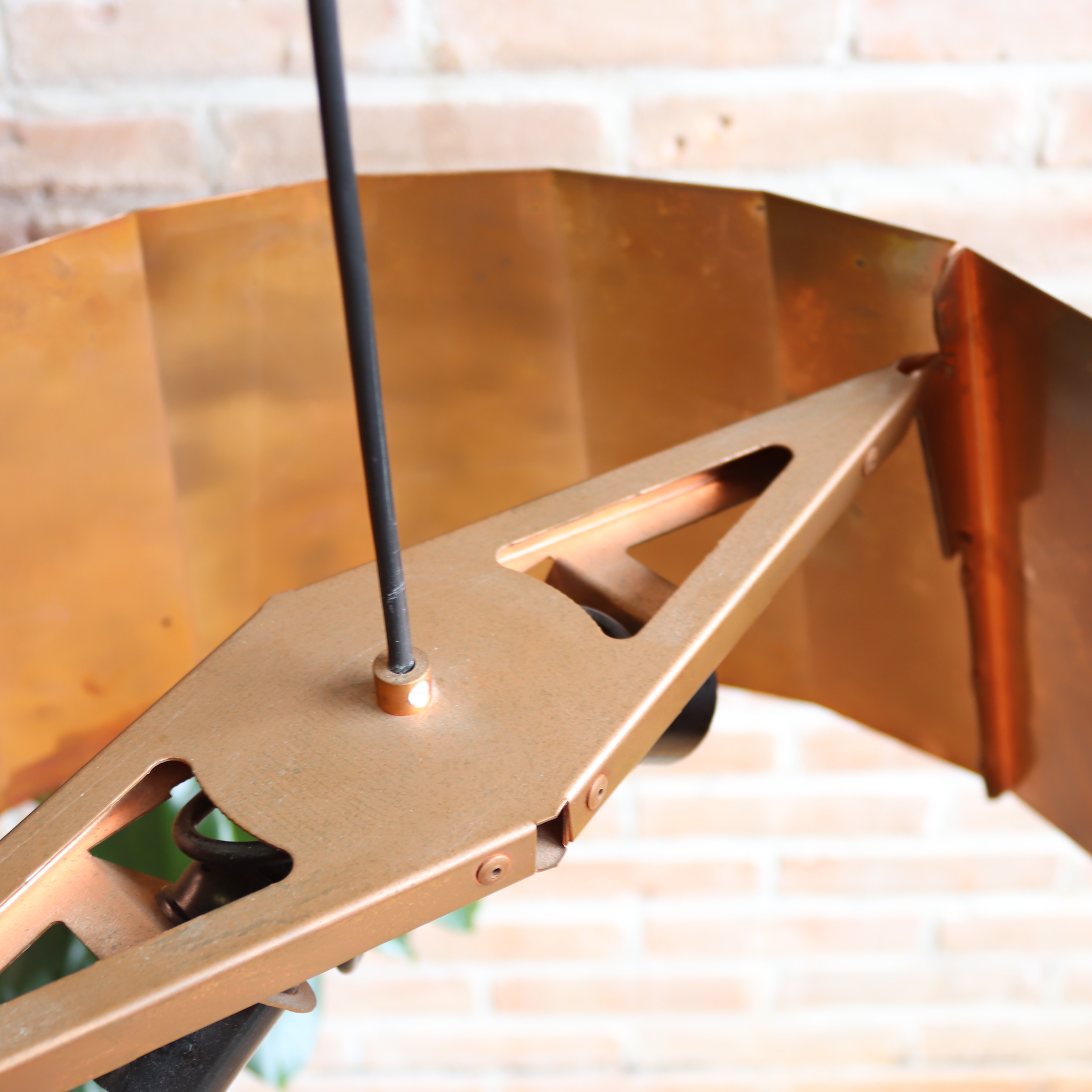 Design lamp Piet Hein Eek koper plisse hanglamp