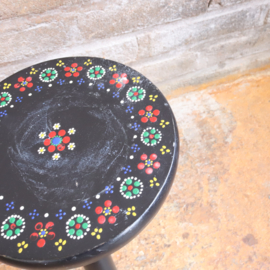 Vintage plantentafeltje zwart stippen patroon