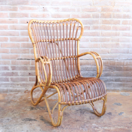 Vintage rotan fauteuil Rohe