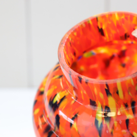 Vintage vaas spetter glas oranje