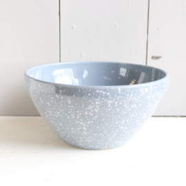 Vintage schaal lichtblauw spikkel jaren 60