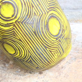 Vintage vloer vaas geel ceramano germany