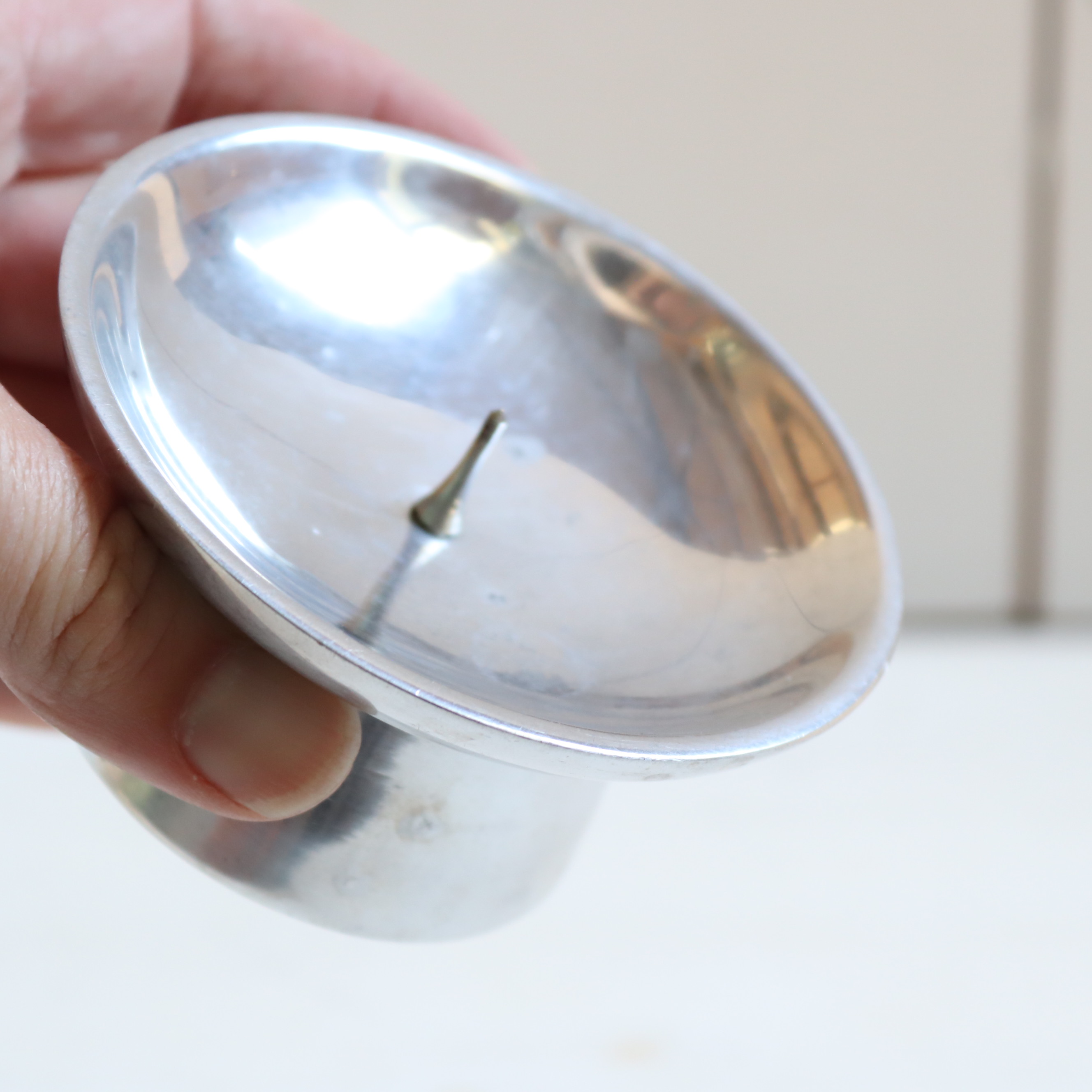 Vintage kandelaar stompkaars zilver kleur