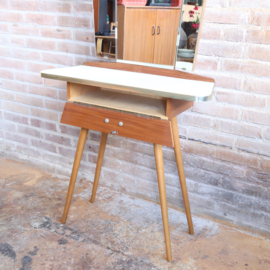 Vintage kaptafel teak wit jaren 60